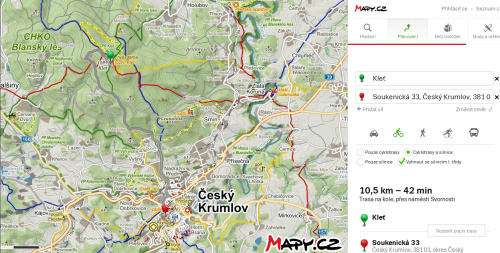 map scooter downhill ride Klet